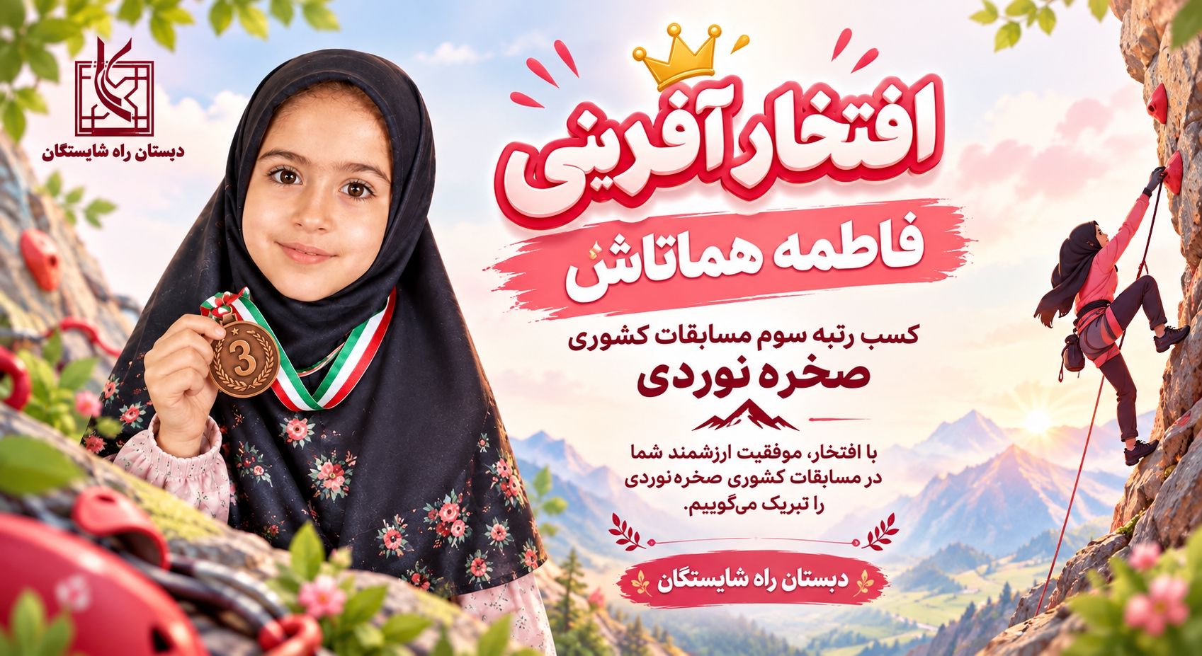 کسب رتبه ی سوم مسابقات کشوری صخره نوردی 